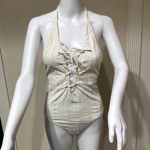 Topshop halter one piece swim suit   size 6